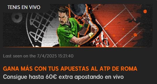888Sport tenis en vivo ATP Roma