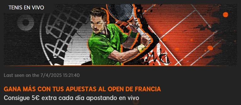 888Sport Roland Garros tenis en vivo