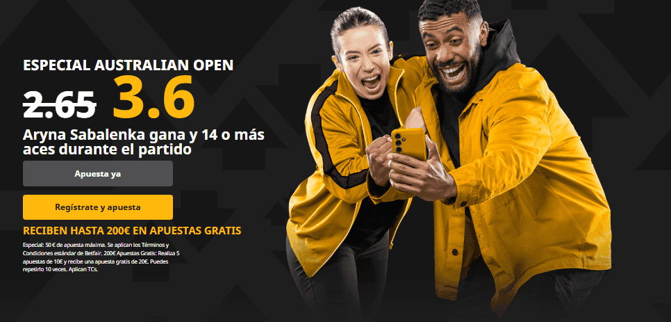 betfair cuota especial open australia
