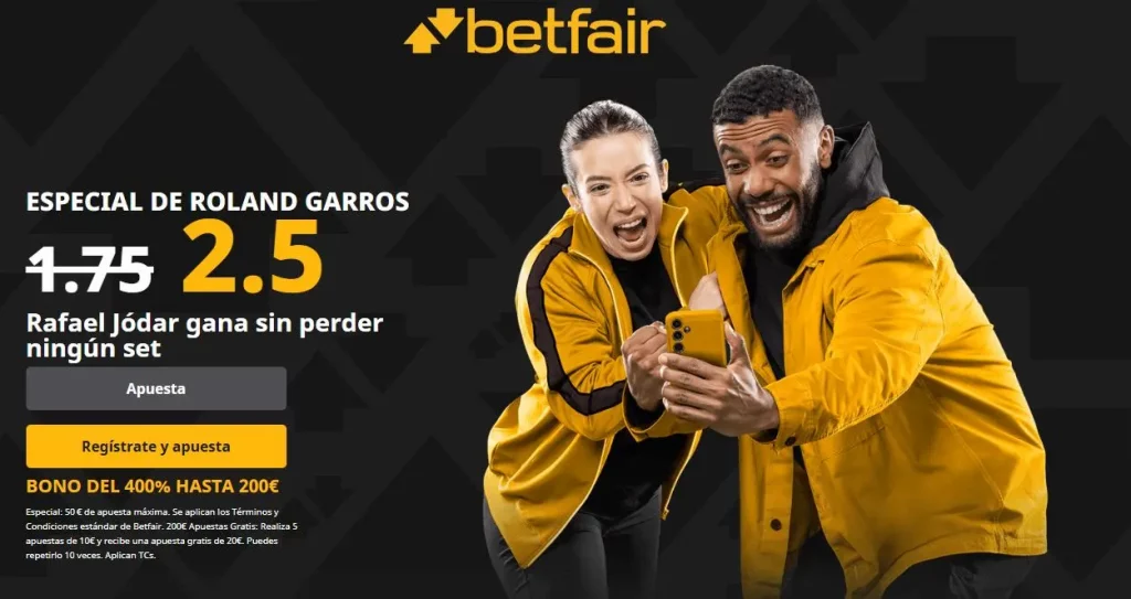 Betfair Supercuota Rafael Jódar Roland Garros