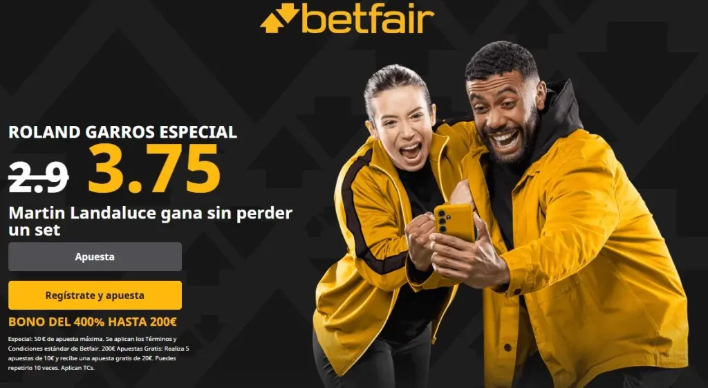 Betfair Supercuota Roland Garros Martin Landaluce